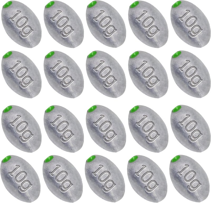 TKHDBF Egg Sinkers Bullet Fishing Weights Oval Shaped with Plastic Core Slip Sinkers for Catfish Fishing Casting Saltwater and Freshwater 1/5oz to 2oz - Image 1